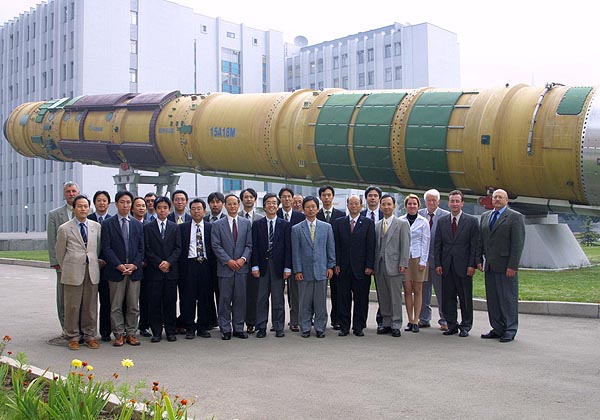 Kick-off Meeting at Yuzhnoye to Launch JAXA OICETS / INDEX Satellites, Special thanks to JAXA, 2004-09 (C) Yuzhnoye