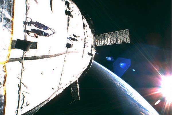 Exterior View of of Genesis 1 in Orbit, Courtesy of Bigelow Aerospace
